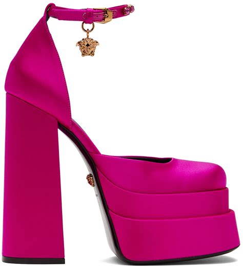 versace platform heels pink|versace platform high heels.